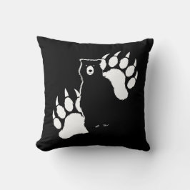 Beer en voetafdruk grafisch ontwerp kussen