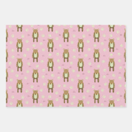 Beer en vrienden verpakken papier inpakpapier vel