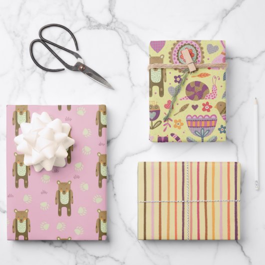 Beer en vrienden verpakken papier inpakpapier vel (Voorkant)