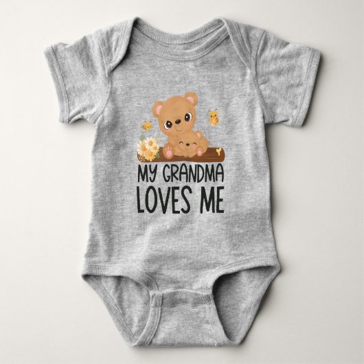 Beer en welp 🧸 Mijn oma houdt van mij Romper (Voorkant)