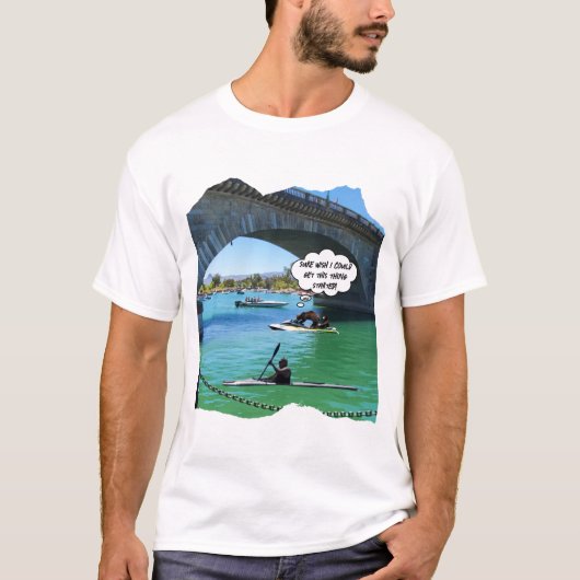 Beer en welp op Jet ski in Lake Havasu T-shirt (Voorkant)