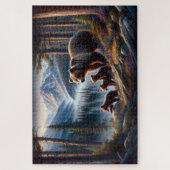 Beer en welpen avontuur, beboste berg legpuzzel (Verticaal)