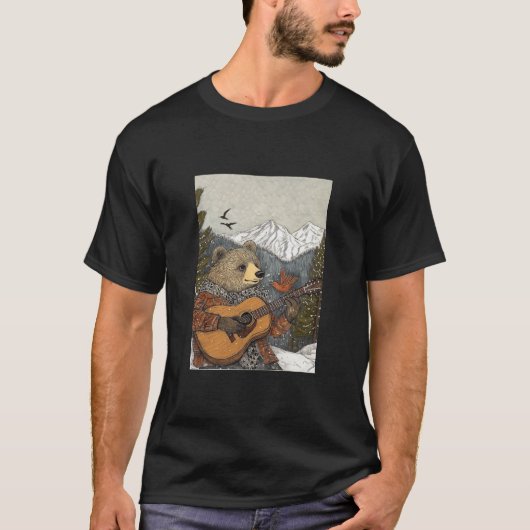 Beer en zijn gitaar t-shirt (Voorkant)