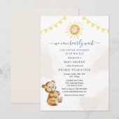 Beer en zonneschijn Waterverf Baby shower Kaart (Voorkant / Achterkant)