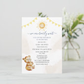 Beer en zonneschijn Waterverf Baby shower Kaart (Staand voorkant)