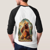 Beer eten honing uit een honingraat t-shirt (Achterkant)