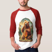 Beer eten honing uit een honingraat t-shirt (Voorkant)