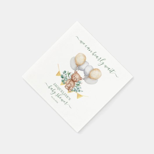 Beer Eucalyptus Botanisch Baby shower Papier Servet (Hoek)