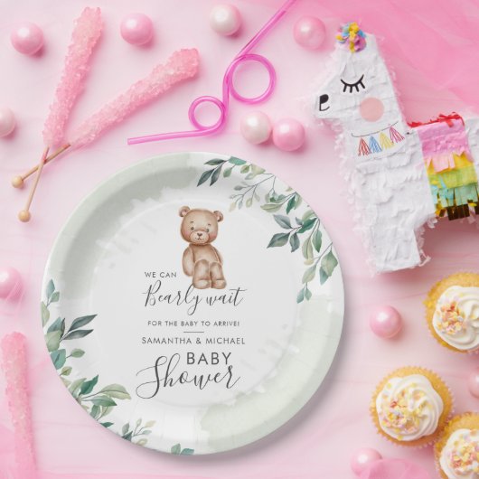 Beer Eucalyptus laat Baby shower van paren Papieren Bordje (Feest)