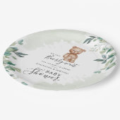 Beer Eucalyptus laat Baby shower van paren Papieren Bordje (Gekanteld)