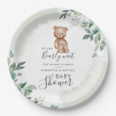 Beer Eucalyptus laat Baby shower van paren Papieren Bordje (Voorkant)