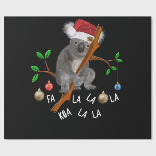 Beer Fa la Koala Cute Koala in Kerstmis Cadeaupapier (Vlak)