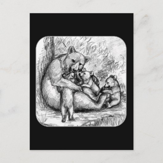 Beer Familie Briefkaart (Voorkant)