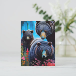 Beer familie collage briefkaart