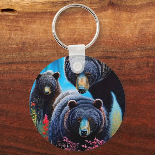 Beer familie collage sleutelhanger (Achterkant)