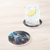 Beer familie collage zandsteen onderzetter (Zijkant)