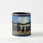 Beer Familie en Moon Night Time Designer Blauwe Mo Mok (Midden)
