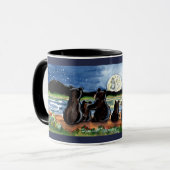 Beer Familie en Moon Night Time Designer Blauwe Mo Mok (Voorkant links)