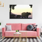Beer familie Grizzly Canvas Afdruk (Insitu (Woonkamer))