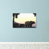 Beer familie Grizzly Canvas Afdruk (Insitu (Houten vloer))