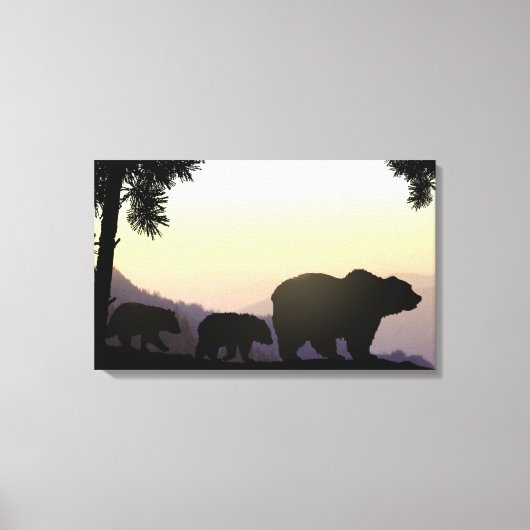 Beer familie Grizzly Canvas Afdruk (Voorkant)