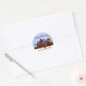 Beer familie Kerst stickers (Envelop)