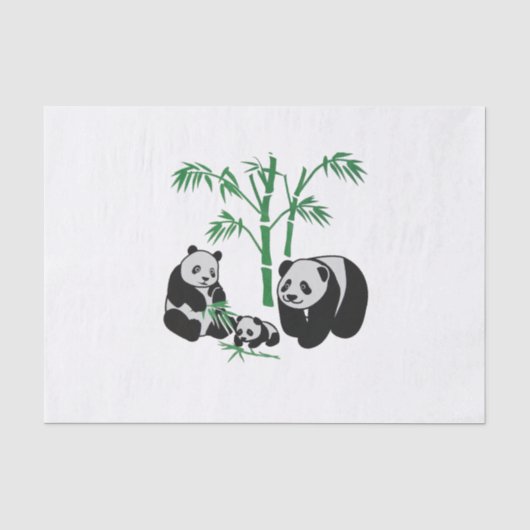Beer familie Panda Tissuepapier (Voorkant)