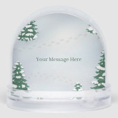 Beer Familie Thuis Rustiek Winter Log Cabin Custom Sneeuwbol (Achterkant)