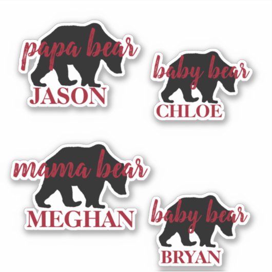 Beer familienamen sticker (Voorkant)