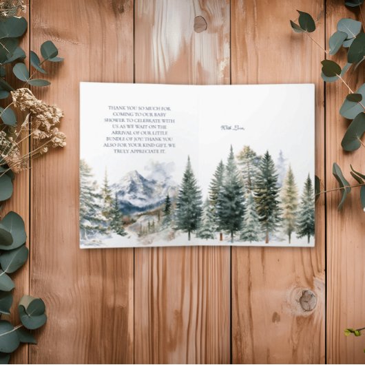 Beer Family Adventure Snow Mountain Baby shower Bedankkaart