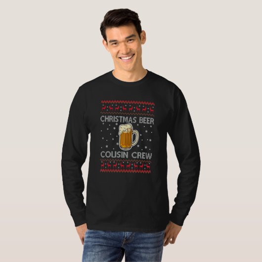 Beer  Family Reunion Ugly Christmas Beer Cousin Cr T-shirt (Voorkant volledig)