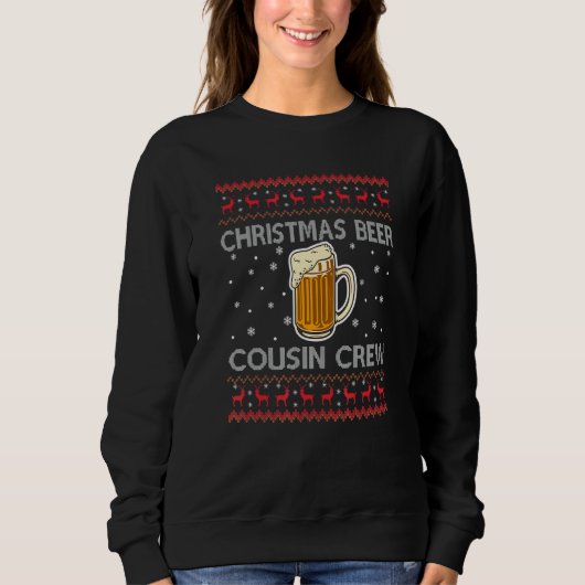 Beer Family Reunion Ugly Christmas Beer Cousin Cr Trui (Voorkant)
