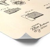 Beer Faucet 1876 Patent Art Old Peper Poster (Hoek)