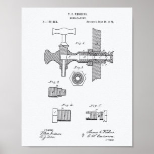 Beer Faucet 1876 Whitepaper over patenten Poster