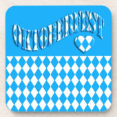 Beer Festival Bavarian Flag Pattern Oktoberfest Bier Onderzetter (Voorkant)