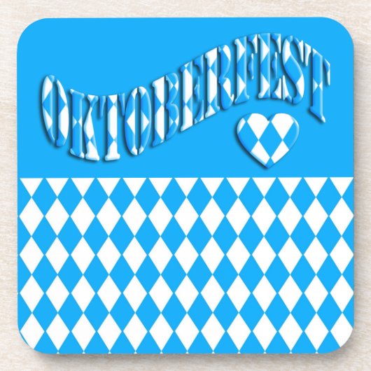 Beer Festival Bavarian Flag Pattern Oktoberfest Bier Onderzetter (Voorkant)
