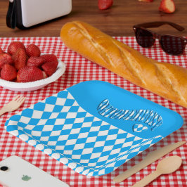 Beer Festival Bavarian Flag Pattern Oktoberfest Papieren Bordje