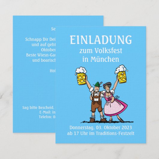 BEER FESTIVAL Happy Couple Beer Cheers Kaart (Voorkant / Achterkant)