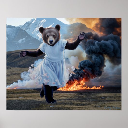 "Beer Fire" Art Poster Print Katty Pulsar (Voorkant)