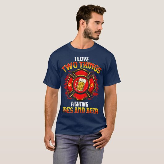 Beer Fireman Firefighter First Responder Gift T-shirt (Voorkant volledig)