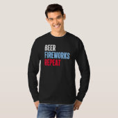 Beer Fireworks Herhaalt Star Juli 4th Fireworks T-shirt (Voorkant volledig)