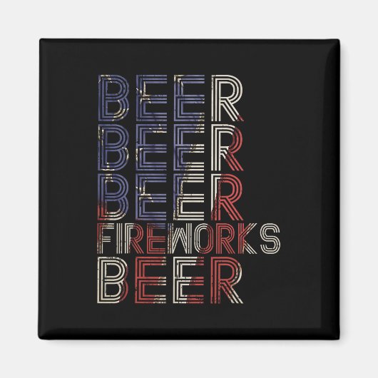 Beer Fireworks Retro 4 juli-paradedrank Magneet (Voorkant)