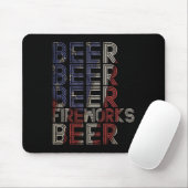 Beer Fireworks Retro 4 juli-paradedrank Muismat (Met muis)