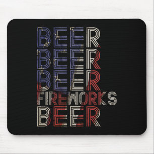 Beer Fireworks Retro 4 juli-paradedrank Muismat