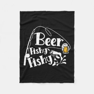 Beer Fishy Fishy Funny Gevist Alcoholliefhebber Qu Fleece Deken