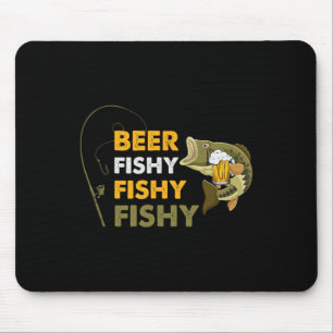 Beer Fishy Vist Lover Fisherman Retro Vin Muismat