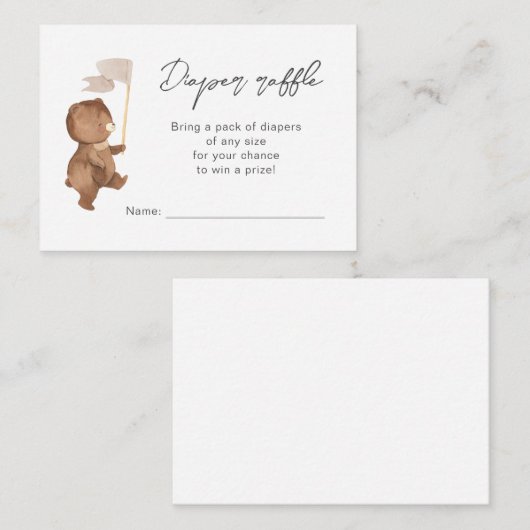 Beer Flag Diaper Raffle Enclosure Card Informatiekaartje (Voorkant / Achterkant)