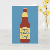 Beer Fles Hoppy Vaderdag Card Kaart (Gele Bloem)