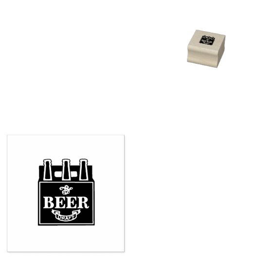 Beer flessen met zes verpakkingen rubberstempel (Gestempeld)