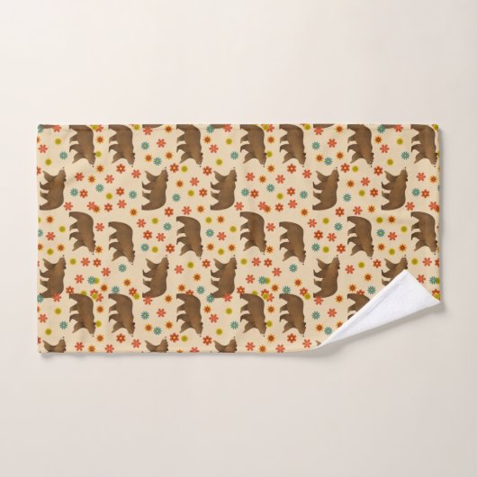 Beer Floral Pattern Bad Handdoek (Handdoek)